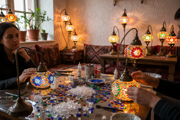 Create your own unique Turkish mosaic lamp at Zen Workshop in Solon, OH! Perfect for beginners. Book your 2.5-hour, all-inclusive, meditative DIY experience today and light up your home.