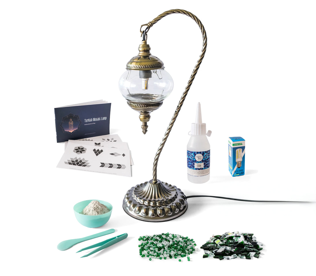 Mosaic Table Lamp DIY Kit – Large Swan Design